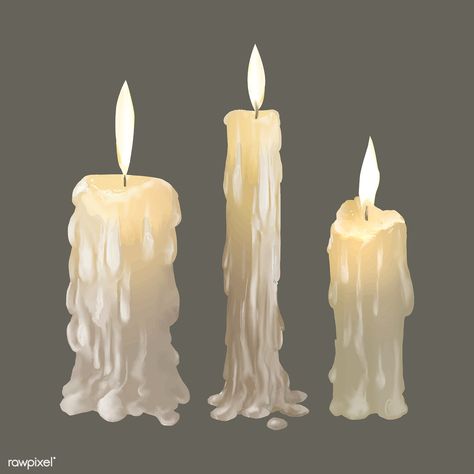 Melting Candle Drawing, Candle Art Drawing, Candle Painting Art, Candle Illustration, Candle Drawing, Fire Candle, Arte Aesthetic, Candle Carving, Painted Candles