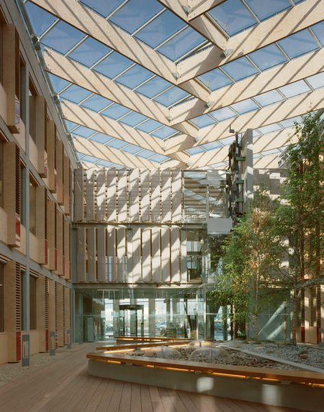 SAP Building Galway — Bucholz McEvoy Architects Atrium Roof, Atrium Design, Cedar Cladding, Roof Architecture, Building Roof, Hospital Design, Software Company, Centre Commercial, Timber Construction