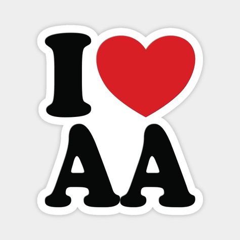 I Love AA I Heart AA Initials Hearts Art A.A - Aa - Magnet | TeePublic Blue Emoji, I Love Heart, Love Hearts, Heart Art, A A, Pug, Sliders, Initials, Magnets