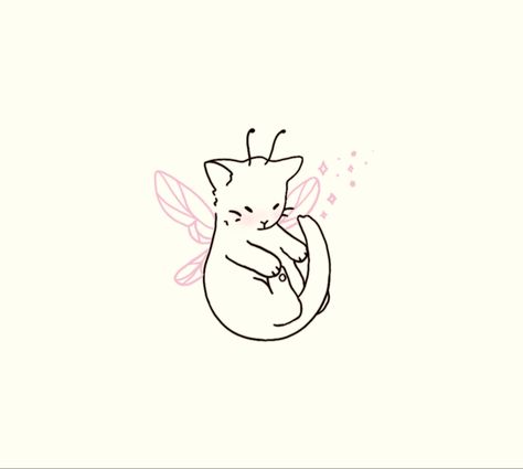 Made In Hell Tattoo, Cat With Wings, Ali Smith, Cat Tattoo Designs, Cute Little Tattoos, Cute Tiny Tattoos, A Cute Cat, Line Art Tattoos, Discreet Tattoos