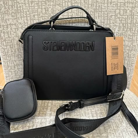 Steve Madden black bevelyn crossbody tiktok bag Steve Madden Bags Handbags, Pretty Purses, Trendy Purses, Xmas Wishlist, Steve Madden Handbags, Steve Madden Bags, Birthday List, New Bag, Steve Madden