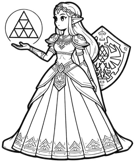 Zelda Coloring Pages - 31 Sheets to Color for Fans Legend Of Zelda Coloring Pages, Zelda Coloring Pages, Zelda Party, Zelda Drawing, Zelda Tattoo, Kids Printables, Pixel Art Templates, Art Templates, Bullet Journal Design Ideas