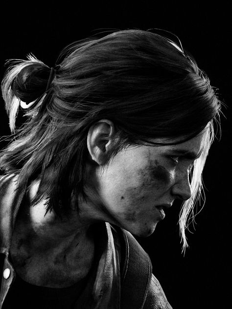 Ellie Williams Black And White, Ellie Williams Side Profile, Ellie Williams Drawing, Ellie The Last Of Us, Gaming Girl, Joel And Ellie, William Black, The Last Of Us2, Portrait Drawings