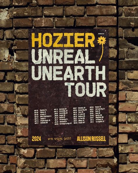 UNREAL UNEARTH TOUR Tour poster concept for week 5 of #marchmockup inspired by one of my favorite artists, @hozier I was able to go to a concert from this tour last year, which was one of the highlights of my year and found out they added more dates this year!! Which color way is your favorite? - type: hand-drawn + formula condensed mockup from @urbanpostermockup - #hozier #unrealunearth #tourposter #posterdesign #femmetype #designbywomen #tdkpeepshow #type01 #womenoftype #typographic... Go To A Concert, Unreal Unearth, Tour Poster, Tour Posters, Week 5, My Year, Hozier, Mockup, Poster Design