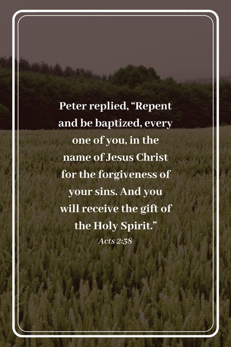 Peter replied, “Repent and be baptized, every one of you, in the name of Jesus Christ for the forgiveness of your sins. And you will receive the gift of the Holy Spirit.” - Acts 2:38 #Verseoftheday Hear Believe Repent Confess Be Baptized, 2 Peter 1:20-21, Acts 2 38, Names Of Jesus Christ, Verse Of The Day, Names Of Jesus, Holy Spirit, Jesus Christ, Acting