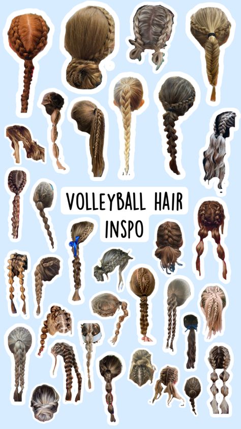 Easy Hairstyles For Medium Hair Volleyball, Hairstyles For Rock Climbing, Rafting Hairstyles, Sports Banquet Hairstyles, Sand Volleyball Hairstyles, Easy Cute Volleyball Hairstyles, Cute Hairstyles For Outside, Hair Updos For Sports, Hairstyles For Sailing