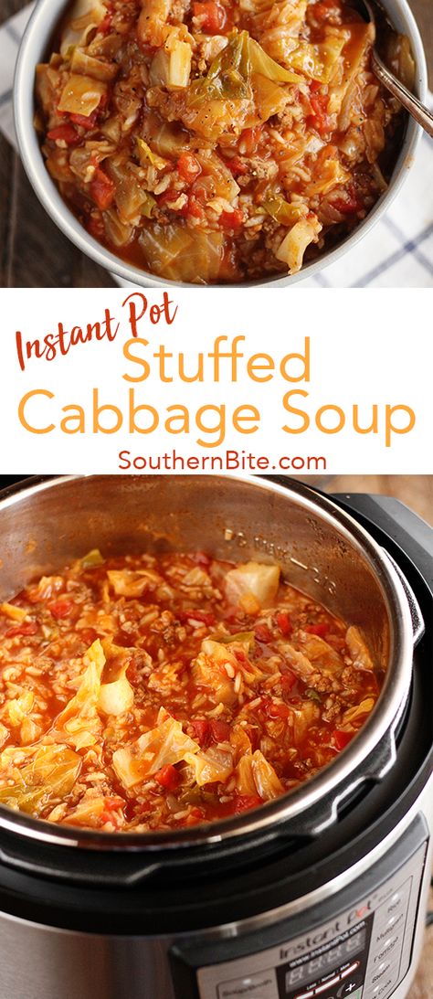 Cabbage Stew Instant Pot, Stuffed Cabbage Soup Recipe, Stuffed Cabbage Soup, Soup Cabbage, Easy Stuffed Cabbage, Cooking Illustration, Cabbage Soup Recipe, Unstuffed Cabbage, Cabbage Roll Soup