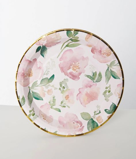 Floral Garden Paper Plates Set – Unique Vintage Floral Paper Plates, Floral Garden Party, Fancy Table, Round Paper Lanterns, Wedding Table Ideas, Floral Paper, Floral Plates, Tea Party Garden, Engagement Party Decorations