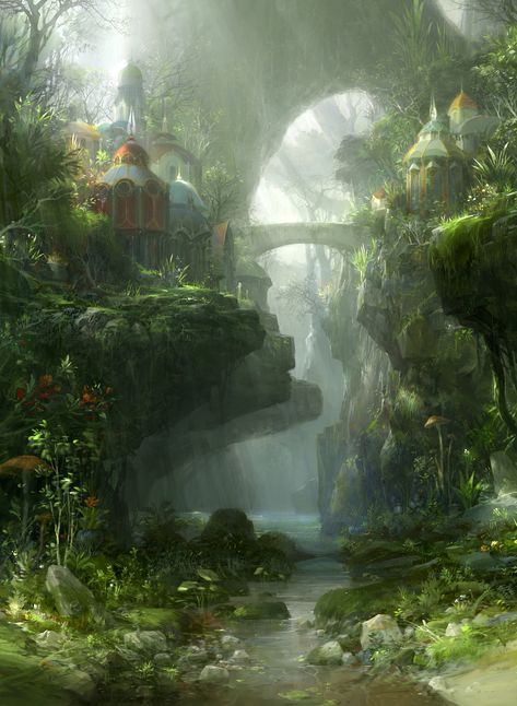 Concept Art Landscape, Forest Illustration, Landscape Concept, Fantasy Forest, Fantasy Places, Fantasy Art Landscapes, Landscape Illustration, 판타지 아트, Fantasy Inspiration