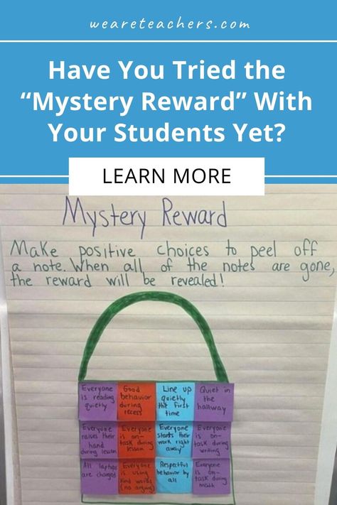 Have You Tried the Mystery Reward With Your Students Yet? Study Skills Activities, Secret Student, Study Skills Worksheets, Class Reward System, Whole Class Rewards, Classroom Management Tool, We Are Teachers, Classroom Rewards, Teaching Inspiration