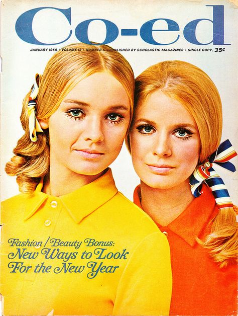 1968 Co-ed 60s Fashion Magazine, 1970s Magazine Covers, 1960 Hair, 1960s Magazine, Boomer Style, Twiggy Magazine Covers, 70s Gay Magazines, 1960s Book Covers, Teen Magazines