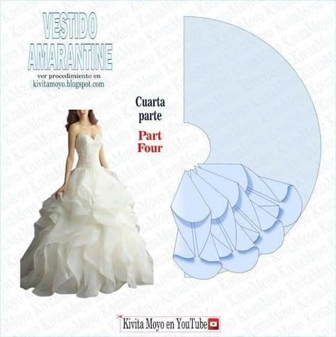 Wedding Skirt Pattern, Wedding Dress Patterns Sewing, Sew Wedding Dress, Pola Bra, Princess Dress Patterns, Wedding Dress Sewing Patterns, Gown Sewing Pattern, Detail Couture, Projek Menjahit