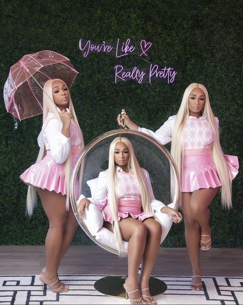 Bratz Photoshoot Ideas, Bratz Theme Photoshoot, Bratz Photoshoot, Photoshoot Theme, Pink Photoshoot, Theme Photoshoot, Youre Like Really Pretty, 21st Birthday Photoshoot, Be Good To Me