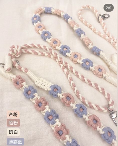 Lanyard Crochet, Macrame Ribbon, Macrame Strap, Simpul Makrame, Pola Macrame, Diy Lanyard, Makramee Diy, Macrame Bracelet Patterns, Crochet Hair Clips