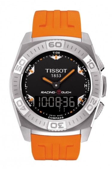 Tissot Racing Touch Men's Quartz Chronograph Black Dial Watch with Orange Rubber Strap Tissot T Touch, Tissot Mens Watch, Tissot Watches, Nixon, Sport Watches, Casio Watch, Black Rubber, Watch Brands, Daniel Wellington