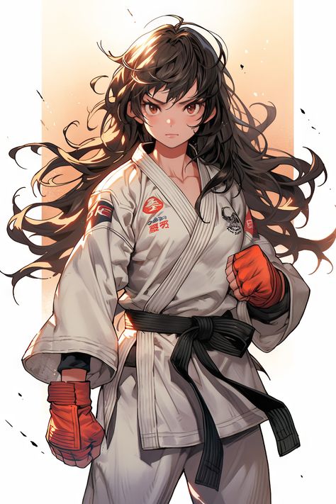 Anime Female Martial Artist, Anime Martial Artist, Karate Outfit, Martial Arts Anime, Anime Universe, Female Martial Artists, Ninja Girl, Art Rules, Karate Girl