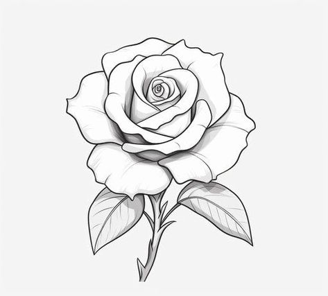 Roses And Clock Tattoo For Women, Tattoo Roses Design, Black Roses Drawing, Rose Outline Tattoo Design, Simple Rose Tattoo Design, Rose Tattoo Outline Drawing, Rose Tattoo Design Outline, Rose Tattoo Stencil Outline, Roses Tattoo Stencil