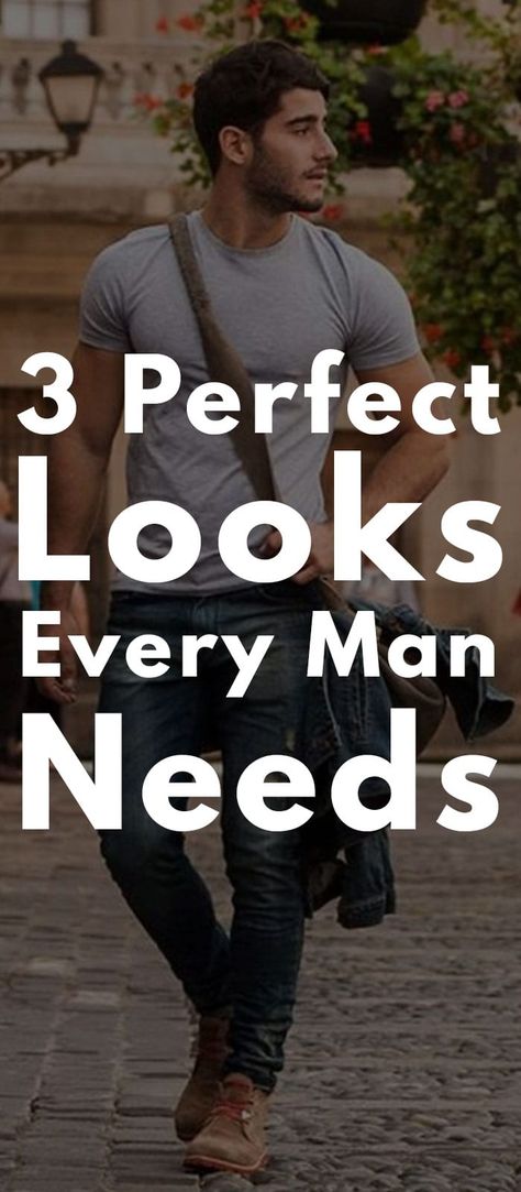 3 Perfect Looks Every Modern Man Needs Mens 40s Fashion, Mens Night Out Outfit, Mens Fashion 40 Year Old, Clothes For Men Over 50, Modern Gentleman Style, Men Street Look, Mens Wardrobe Essentials, Fashion Infographic, Old Man Fashion