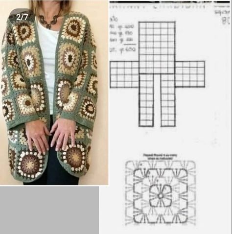 Pola Kardigan, Pola Sweater, 2024 Crochet, Crochet Cardigan Tutorial, Chunky Yarn Crochet, Crochet Blouse Pattern, Granny Square Haken, Crochet Jacket Pattern, Crochet Cardigan Pattern Free