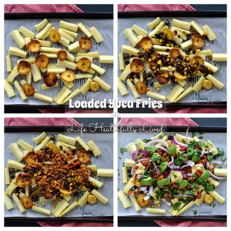 Loaded Yuca Fries | Life Healthfully Lived Fries Nachos, Yuca Fries, Loaded Fries, Keep Talking, Nachos, Pasta Salad, Make It Simple, Pasta, Ethnic Recipes