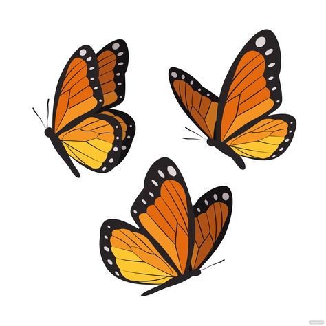 One Sided Butterfly Drawing, Butterfly From Side Drawing, Butterfly Sketch Side View, Side Profile Butterfly Drawing, Cool Butterfly Design, Monarch Butterfly Drawing Outline, Butterfly Side Profile Drawing, Monarch Butterfly Drawing Easy, Butterfly Vector Art