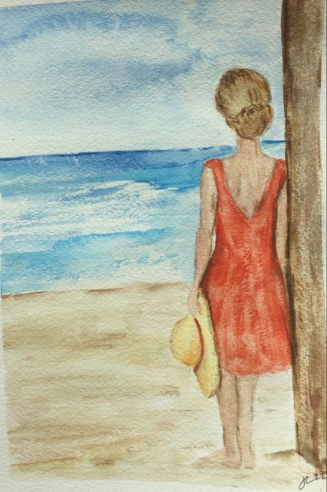 Irene Sheri, Watercolor Pencil Art, Ladies Skirts, Abstract Portrait Painting, Beach Artwork, Watercolor Ocean, Beach Watercolor, Watercolor Painting Techniques, Watercolor Flower Art