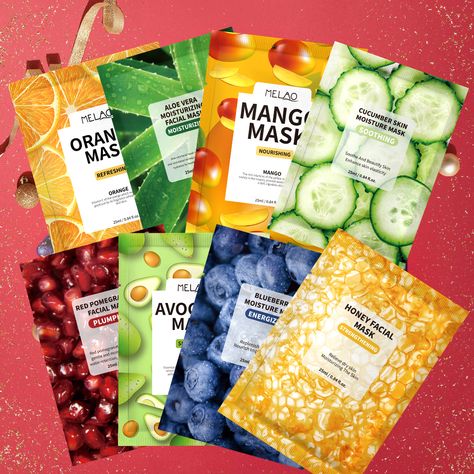 Fruit Face Mask, Facial Mask Aesthetic, Face Sheet Mask Aesthetic, Sheet Masks, Facial Mask, Paper Face Mask, Honey Facial, Mask Aesthetic, Natural Face Mask