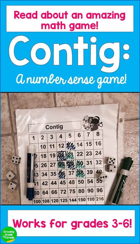 Contig is one of the best number sense games ever! Find out how to incorporate it into your classroom! http://www.growinggradebygrade.com/2017/08/build-number-sense-with-contig.html Number Sense Games, Mental Math Games, Number Sense Activities, Math Operations, Algebraic Thinking, Math Measurement, Math Number Sense, Math Materials, Math Intervention