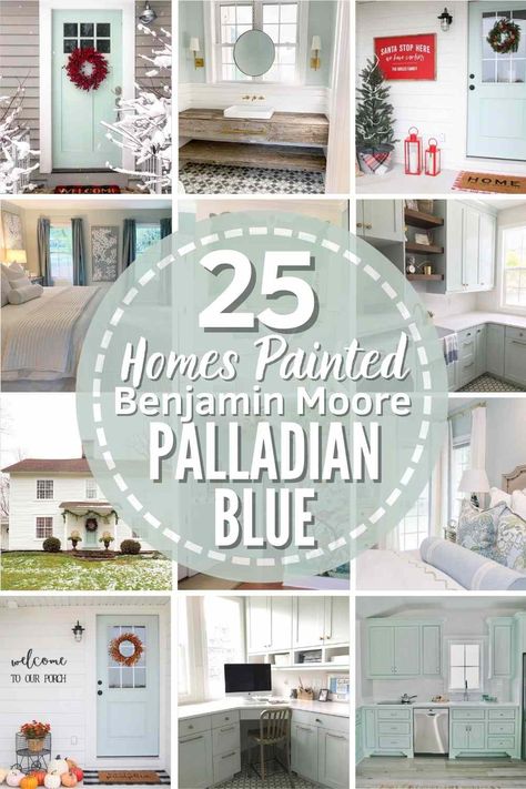 Blue Green Exterior Paint Colors, Palladian Blue Benjamin Moore Color Schemes, Palladian Blue Color Palette, Palladium Blue Benjamin Moore, Palladian Blue Living Room, Palladian Blue Benjamin Moore Bedroom, Palladium Blue Benjamin Moore Bedroom, Palladian Blue Palette, Palladian Blue Benjamin Moore Bathroom