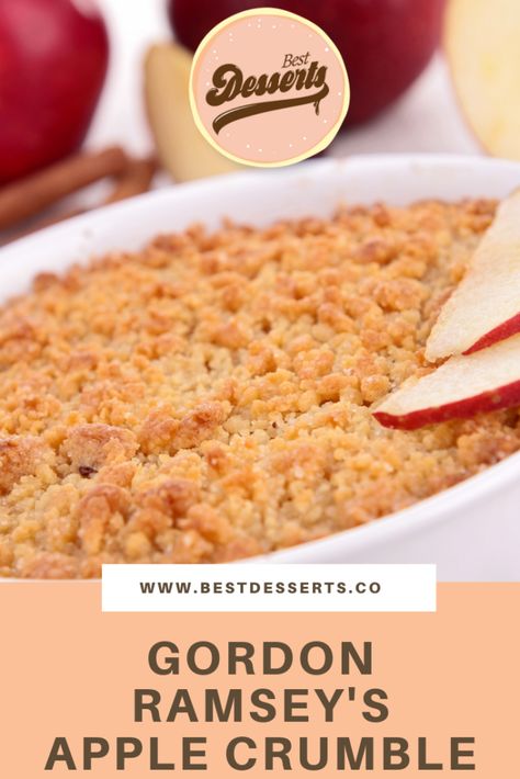 British Apple Crumble Recipe, Master Chef Australia Recipes, Recipe For Apple Crumble, Best Apple Crumble Recipe, Best Apple Crumble, Pear Crumble Recipe, Fruit Crumble Recipe, Gorden Ramsey, Crumble Recipes