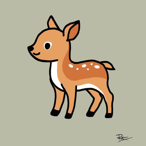 Easy digital drawing || Deer Deer Drawings Easy, Elk Drawing Easy, Deer Easy Drawing, Rain Deer Drawing, Deer Drawing Cute, Deer Drawing Simple, Easy Deer Drawing, Simple Deer Drawing, Cute Deer Drawing