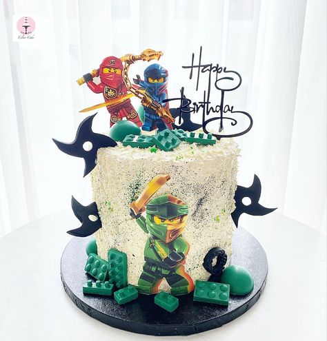 Ninjago Lego Cake, Ninja Cake Ideas Boys, Ninja Cake Ideas, Ninjago Birthday Party Cake, Ninjago Cake Ideas, Ninja Go Cake, Ninja Lego Cake, Ninjago Torte, Ninjago Birthday Cake