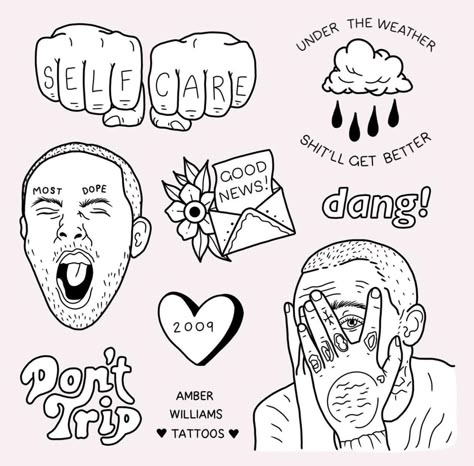 Sticker Sketch, Mac Miller Tattoos, Grunge Tattoo, Sharpie Tattoos, Easy Doodle, Flash Tattoo Designs, Tattoos Geometric, Doodle Tattoo, Spooky Tattoos