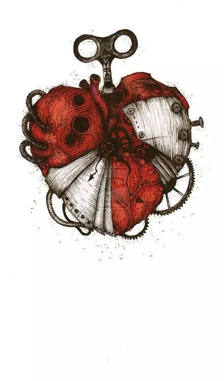 Anatomical Heart Art, Arte Robot, Heart Illustration, Tin Man, Heart Drawing, Medical Art, Dark Art Drawings, Tattoo Flash Art, Flash Art