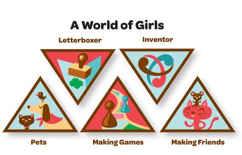 The goal of the "A World of Girls" Journey is to have fun exploring how stories and games can link them to the wide world of girls – and how they belong to this wide world of girls, too! In this journey, Brownies have fun learning that stories contain clues that can be used to make the world a better place. In fun, flip-book format, one side is devoted to fictional stories that take Brownie girl characters to diverse places in the world. The other side has stories of real-life Brownies... World Of Girls Brownie Journey, Brownie Quest Journey, Brownie Journey, Brownie Quest, Girl Scout Brownie Badges, Girl Scout Daisy Activities, Brownie Badges, Girl Scouts Brownies, Badge Making