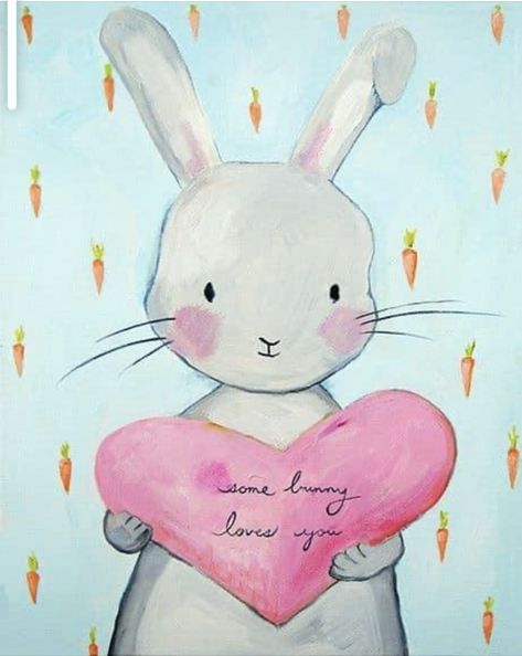 Easter Watercolors, Easter Canvas Painting, Bunnies Illustration, Easter Paintings, Easter Canvas, Bunny Painting, Rabbit Painting, Some Bunny Loves You, Paint Nite