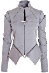 Futuristic Jacket, Chic Jacket, Structured Jacket, Earth 2, Futuristic Style, Grey Jacket, Cyberpunk Fashion, Gareth Pugh, Jackets Women