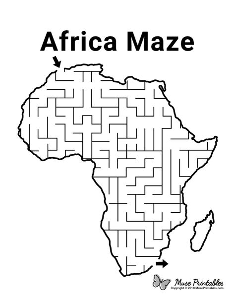 Free printable Africa maze. Download it at https://museprintables.com/download/maze/africa/ Africa Kindergarten Activities, Africa Activities For Kids, Africa Activities, Free Printable Mazes, Around The World Crafts For Kids, Continents Activities, Africa Craft, Africa Day, Printable Mazes