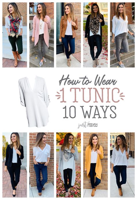 This tunic is the perfect top to wear SO many ways! It comes in a lot of colors and is perfect to dress or down. It would be a great piece for any capsule wardrobe! (I own it in 5 colors!) It can easily go from a day at work, to a casual weekend, to a night out! And it is a great top to wear with leggings! Here is an entire post on how to wear it 10 different ways! How To Wear Leggings, Teaching Outfits, Look Plus Size, Fashion Capsule, Mode Inspiration, Latest Fashion For Women, Look Fashion, Capsule Wardrobe, Tunics