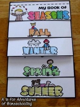 seasons Seasons Activities Worksheets, Seasons Lapbook Free Printables, Prek Seasons Activities, Seasons School Project, Seasons Projects For Kids, Seasons Flip Book, Seasons Activities For Preschoolers, Teaching Seasons, Season Pictures