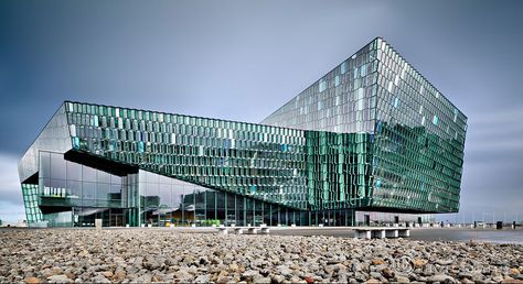 Harpa Reykjavik, Harpa Concert Hall, Icelandic Artists, Van Der Rohe, Mies Van Der Rohe, Amazing Buildings, Glass Facades, Bathroom Design Luxury, Reykjavik