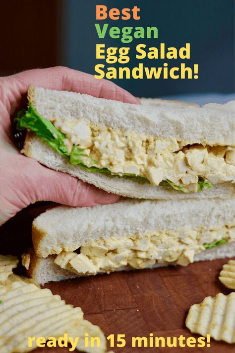 Protein Packed Lunch, Vegan Egg Salad, Chickpea Vegan, Egg Salad Recipe Healthy, Vegan Sandwich Recipes, Egg Salad Sandwich, Vegan Coleslaw, Vegan Egg, Vegan Wraps