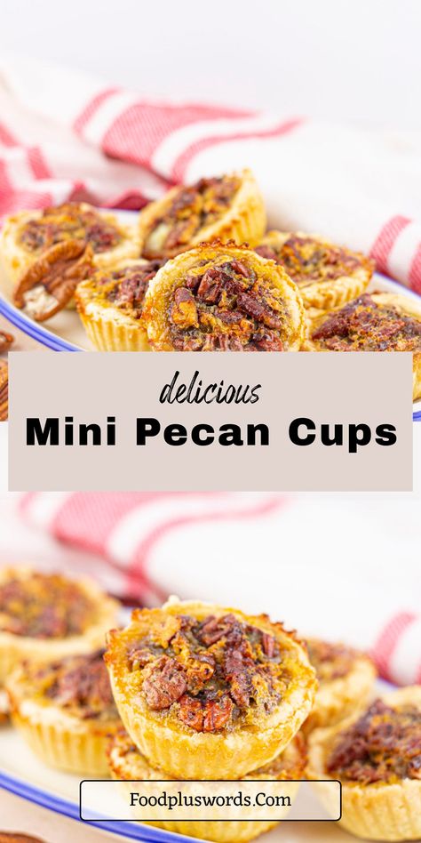 Indulge in the sweet, nutty flavor of homemade mini pecan pies this Thanksgiving! Perfectly portioned and easy to make in a muffin tin, these bite-sized treats are sure to impress your guests. Whether you're looking for individual desserts or delicious additions to your holiday spread, these mini pecan pies are a must-try. | Individual Pecan Pies | Mini Pecan Pies In A Muffin Tin | Thanksgiving Desserts For A Crowd | Individual Pecan Pie Recipe, Pecan Pies Mini, Mini Pecan Pies In A Muffin Tin, Small Pecan Pies, Thanksgiving Desserts For A Crowd, Individual Pecan Pies, Mini Pecan Pie Recipes, Pecan Pie Ingredients, Caramel Apple Bites