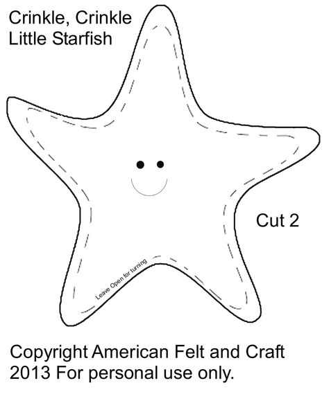 How to make a Felt Starfish Crinkle Toy | American Felt and Craft- The Blog Felt Starfish, Starfish Template, Toy Template, Felt Templates, Jellyfish Craft, Felt Fish, Felt Toys Patterns, Fabric Fish, Sewing Templates