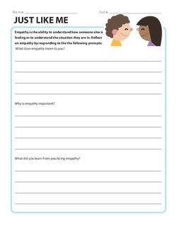 Learning How to Practice Empathy | Lesson plan | Education.com Social Emotional Worksheets, Empathy Lessons, Me Worksheet, Printables Free Kids, Therapy Worksheets, Mindfulness Practice, School Resources, Social Emotional Learning, Worksheets For Kids