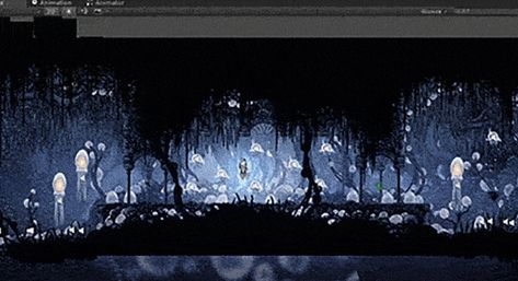 A parallax view showing how Team Cherry layers 2D assets for vivid results. Game Level Design, Team Cherry, Creepy Backgrounds, Game 2d, Pixel Art Background, Hollow Art, Game Environment, Game Background, Game Concept