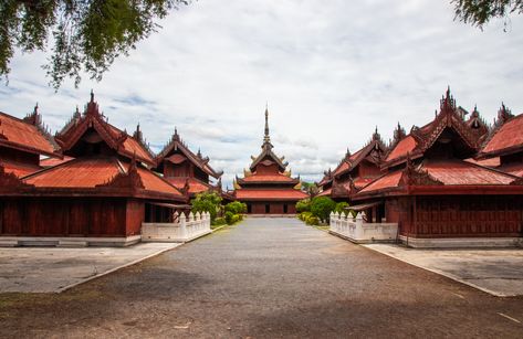 The Mandalay Palace in Mandalay, Myanmar, is the last royal palace of the last Burmese monarchy. The palace was built between 1857 and 1859 as part of the founding of the new royal capital Mandalay by King Mindon. Photo for Sale, Commercial & Advertising Use, Digital Download, Print, Self Promotion, #myanmar #travel #burma #trip #southeastasia #asia #burmese Mandalay Palace, Architecture 101, Mandalay Myanmar, Myanmar Travel, Timber Architecture, Mandalay, Royal Palace, Self Promotion, Buy Prints