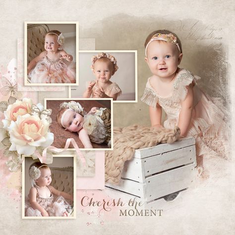 Photography Layout Ideas, Baby Album Design, Collage Gifts, Baby Collage, Birthday Photo Album, Wedding Album Layout, Birthday Balloons Pictures, Baby Birthday Photoshoot, Photobook Layout