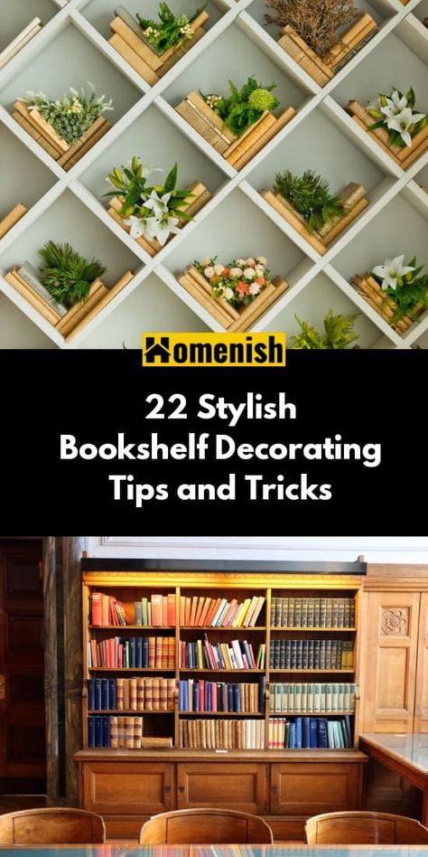 Struggling to come up with unique bookshelf decorating ideas? Let us show you the way! Add some creativity and excitement to your bookshelves now with these 22 decorating tips and tricks. Study Room Bookshelves, Unique Bookshelves Diy Bookshelf Ideas, Creative Ways To Display Books, Unusual Bookshelves, Unique Shelves Creative Bookshelves, Fancy Bookshelves, Fun Bookshelves, Creative Book Shelves, Minimalist Bookshelf Styling