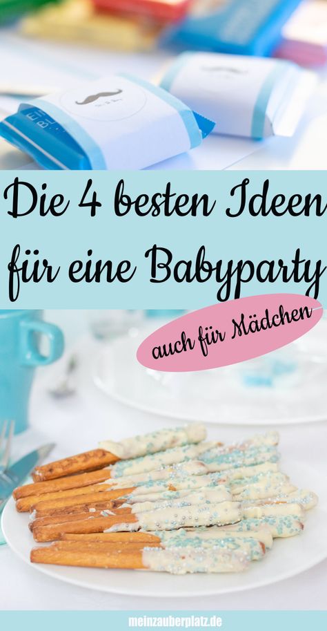 Ideen Babyparty - Mein Zauberplatz - DIY und Geschenkideen Baby Party Essen, Party Buffet, Party Girl, Reveal Party, Baby Party, Party Snacks, Diy Hacks, Reveal Parties, Gender Reveal Party